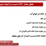تحلیل مقدار ORP نسبت به ترکیبات شیمیایی